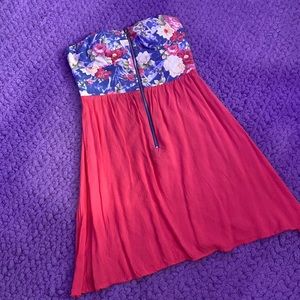 Strapless floral dress